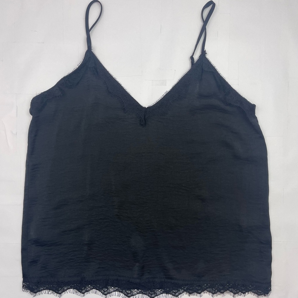 Black Paper Label Lace Camisole
